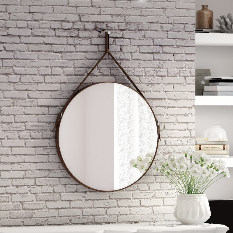 Подвесные зеркала на кожаном ремне